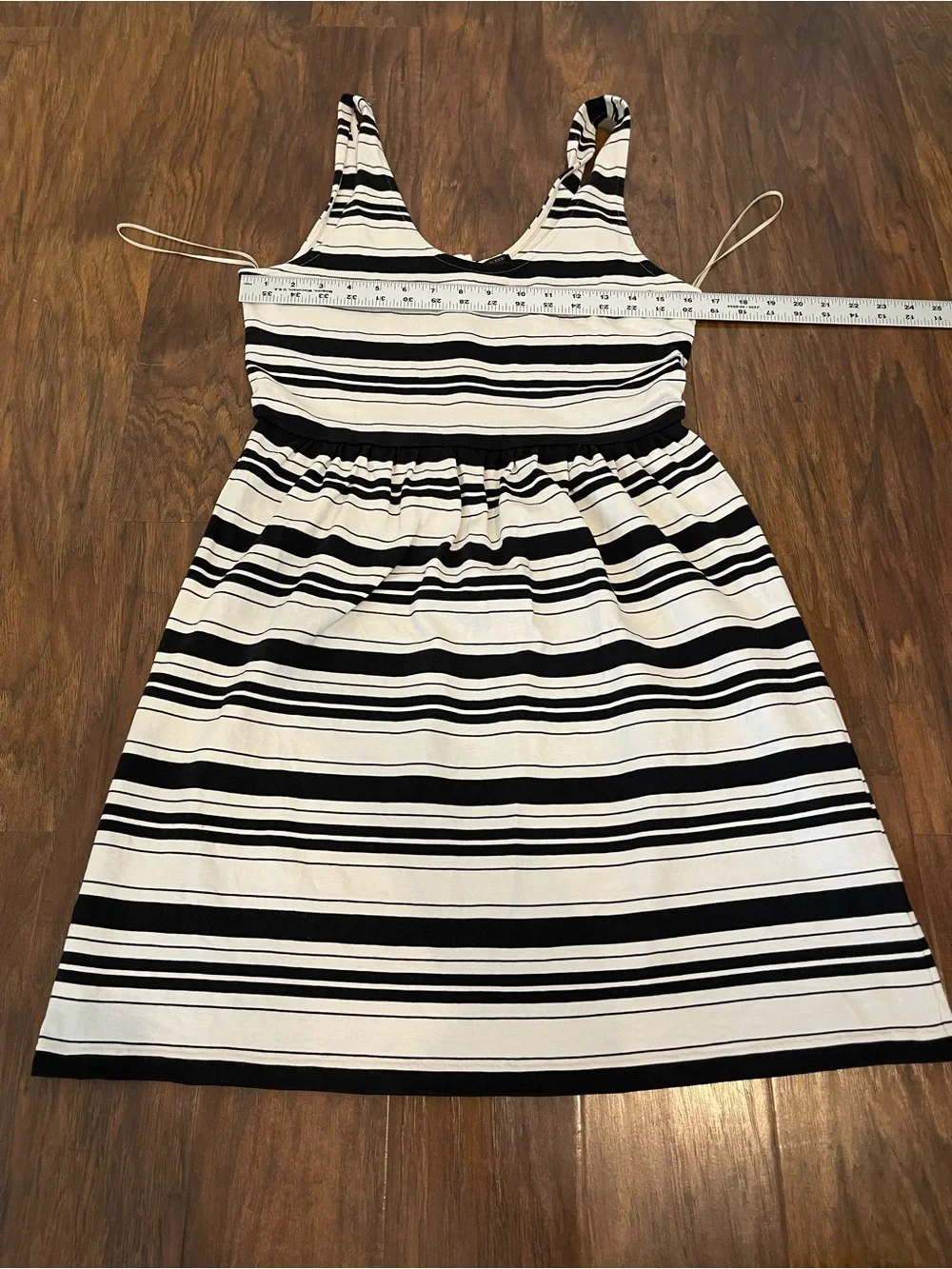 J. Crew Villa Dress – Black & White Striped – Sleeveless – Size Medium